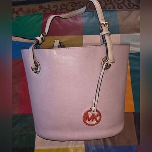 Michael Kors Pink Leather Opened End Bucket